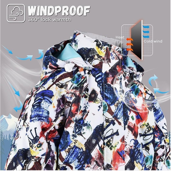 MCTi Kids Snow Suit One Piece Waterproof Ski Snowboard Jumpsuits Overalls Sz 5 T - Picture 15 of 17